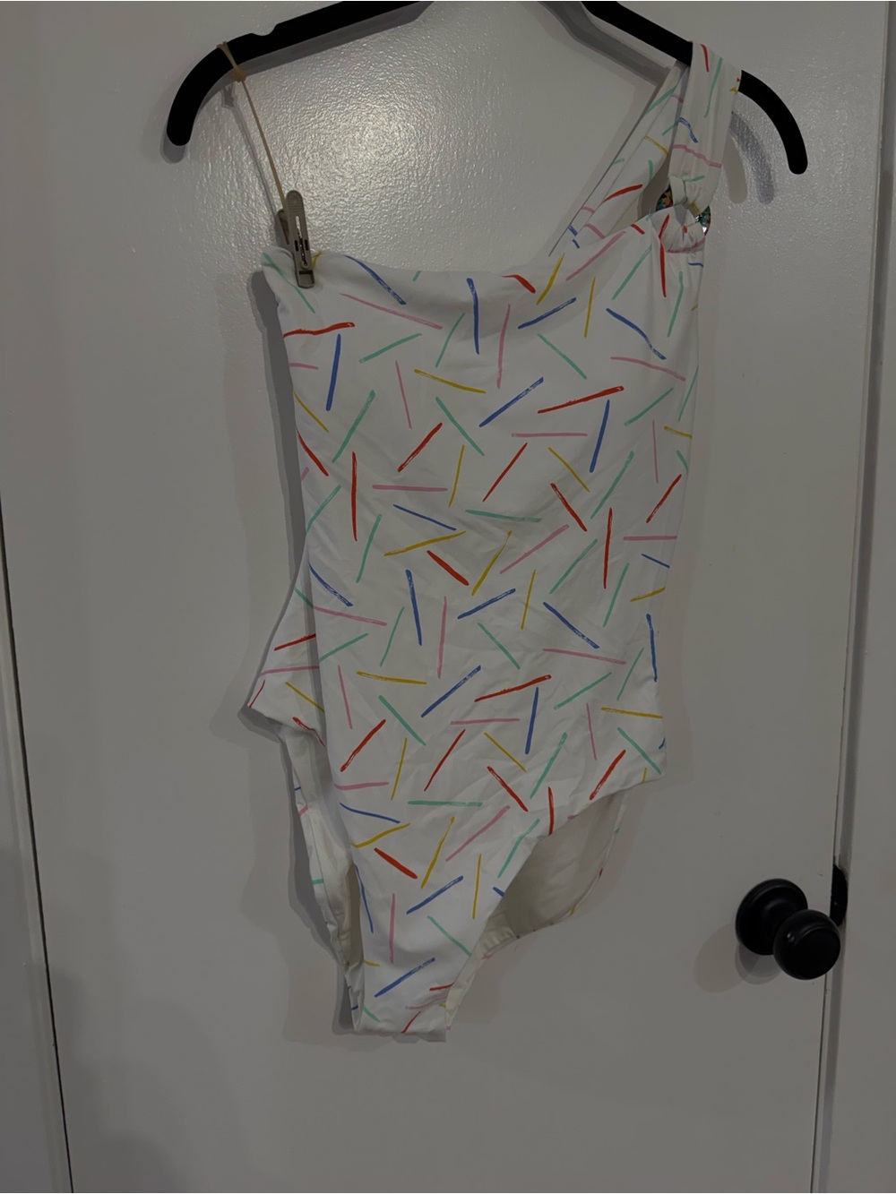 Onia Jenna One Piece One Shoulder Swimsuit in Dash 100 White M NWT